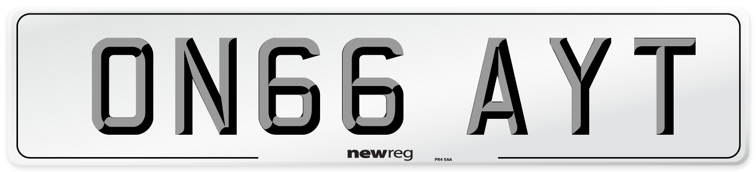 ON66 AYT Number Plate from New Reg